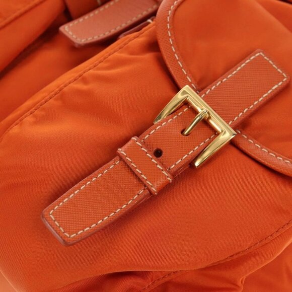 PRADA Backpack Nylon Orange Gold Auth 155325V main image 5